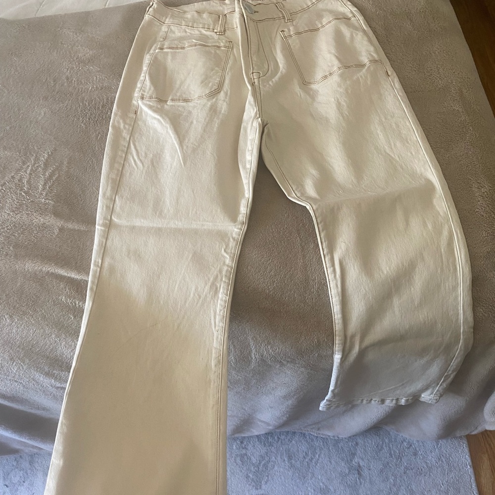 Never been worn white/tan wide leg jean.